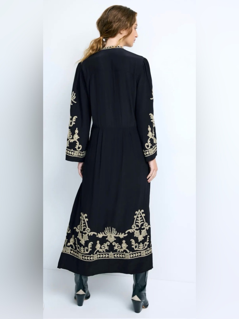 Isabel Marant Etoile Feliana Dress
Embroidered Black Maxi with Cream Accent Sz 6 - Picture 8 of 17